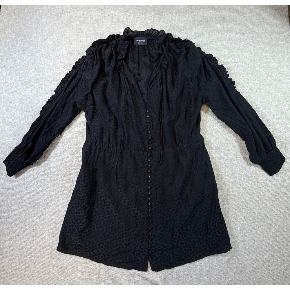 The Kooples Paris Women 0 Black Silk Goth Classic French Blouse Shirt Top